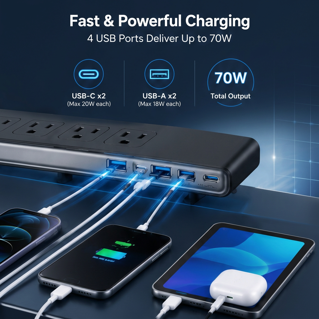 10 in 1 Desk Clamp Power Strip with USB C Ports – JUDITH