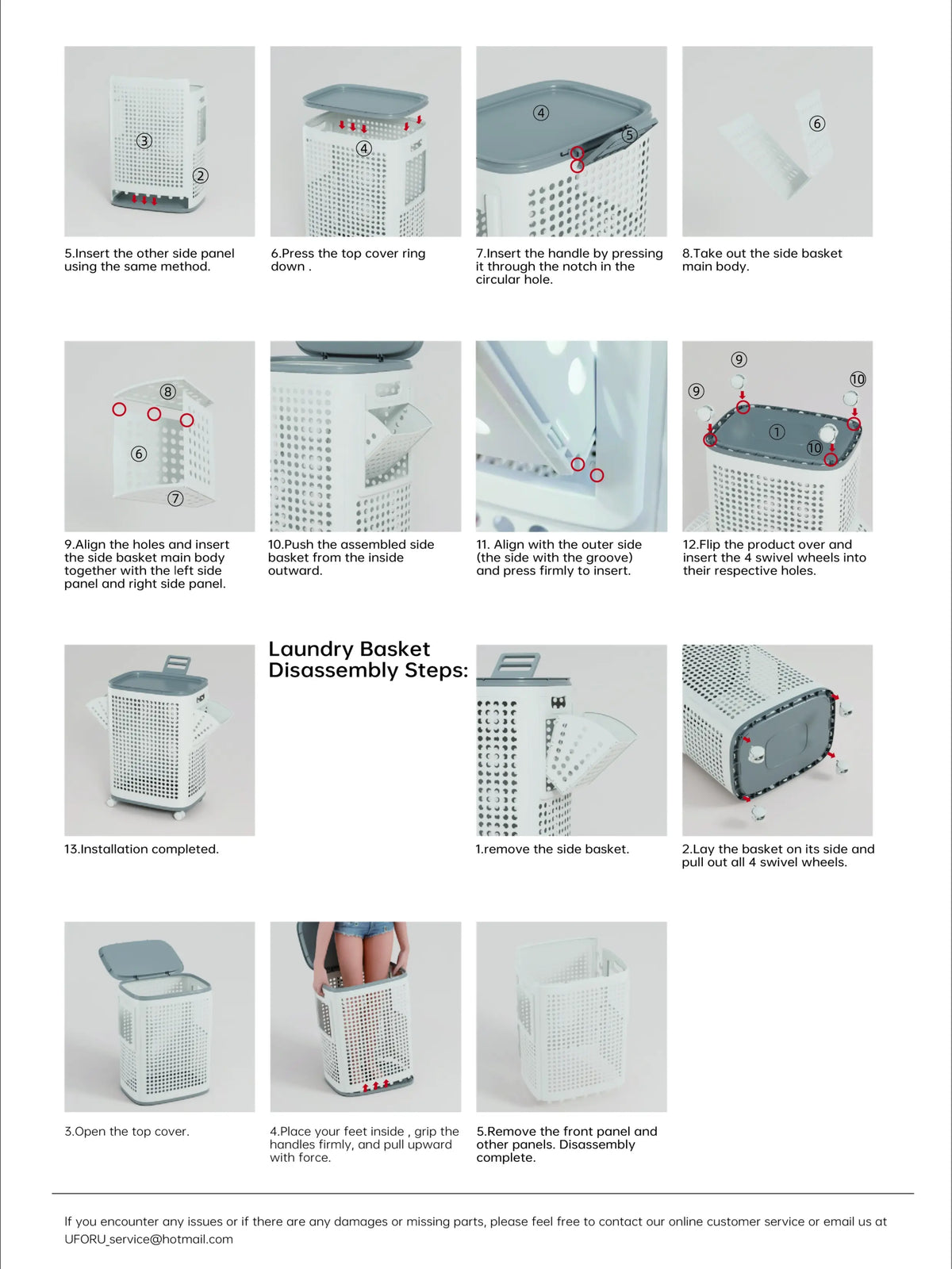 Rolling Laundry Basket with Lid and Wheels