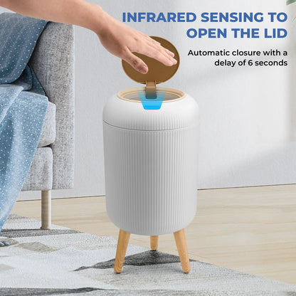 Pukomc sensor-operated, lidded trash can; non-contact, waterproof trash can.