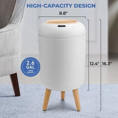 Pukomc sensor-operated, lidded trash can; non-contact, waterproof trash can.