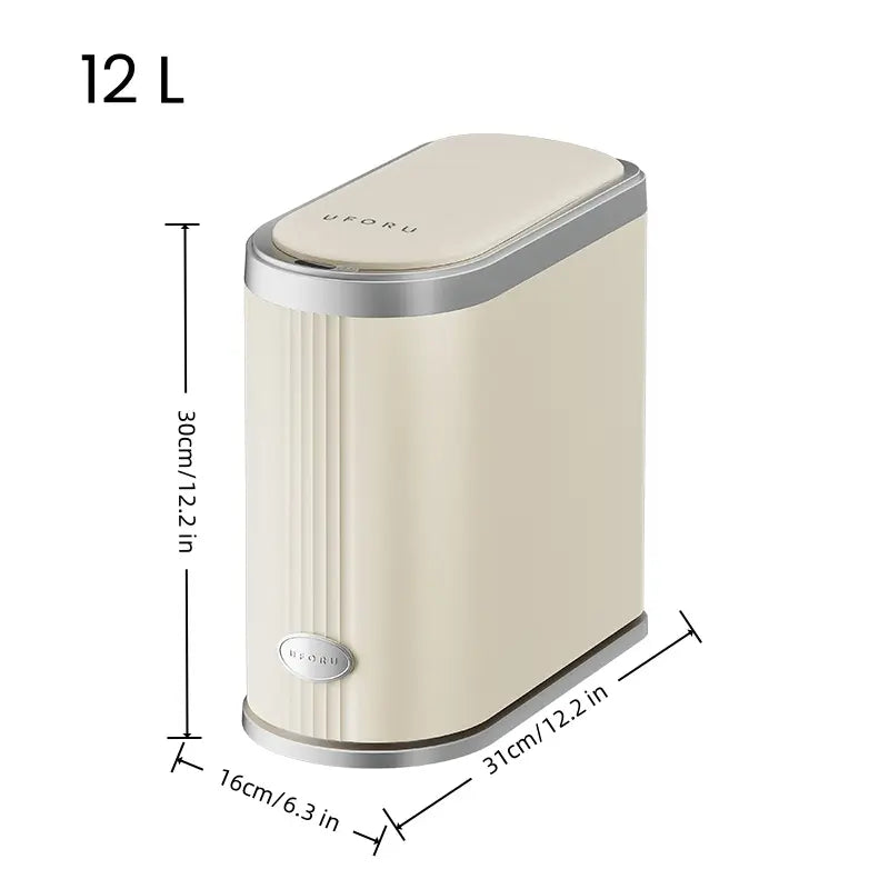 Smart bathroom trash can with sensors, suitable for smart home kitchens and bathrooms.