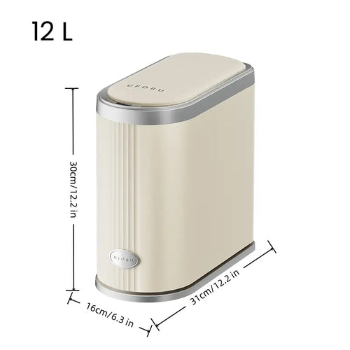 Smart bathroom trash can with sensors, suitable for smart home kitchens and bathrooms.